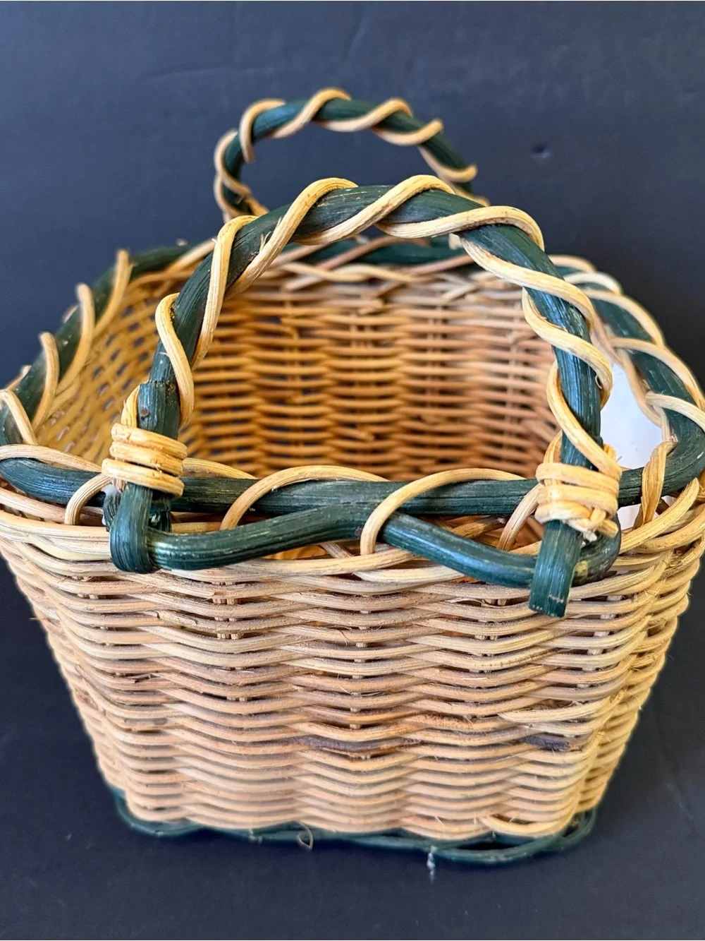 Woven Wicker Basket Autumn Pumpkin Fall Painted Ceramic Tile Country Farmhouse
